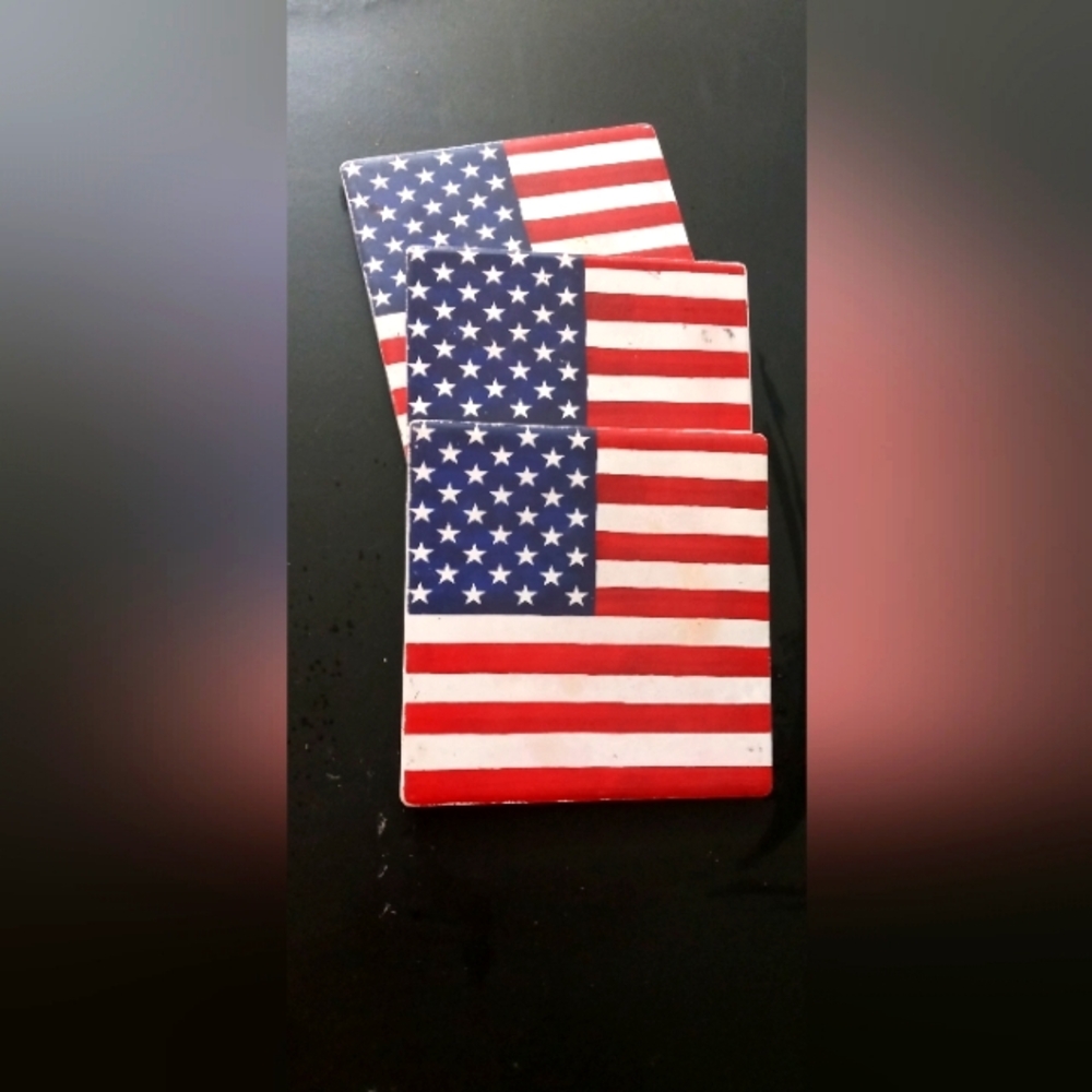 American Flag Coasters - Set of 3